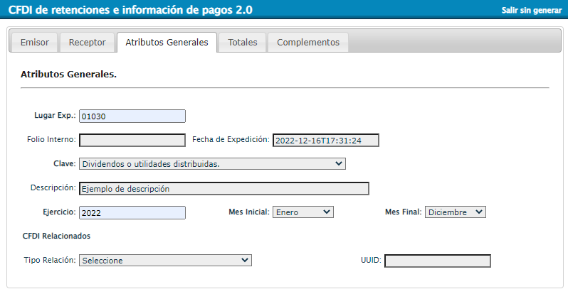 Cfdi De Retenciones E Información De Pagos Con Complemento De Dividendos V40 4204