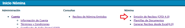 Emisión de Recibos CFDI 4.0