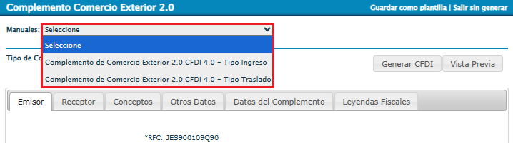 Lista de manuales Comercio Exterior