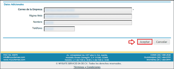 Botón Aceptar